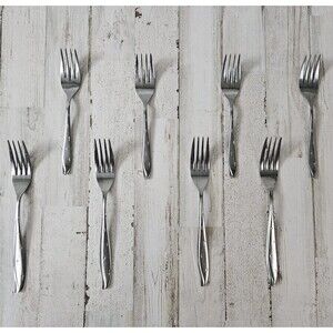 Silhouette SST5 Dinner Salad Forks  Stainless Steel Atomic Stars 7.25" 6.25" Vtg